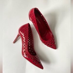 BCBG Red Patent Cut-Out Stiletto pumps – 3.5” Heel
